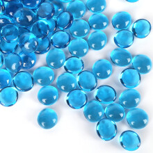 FuturePlusx 1lb lysebl? fladt glas Marmor Clear Pebbles Fish Tank Rocks Fire Beads Dekorative Gems Mosaic Sea Glass For Vases Aquarium Gravel Dec