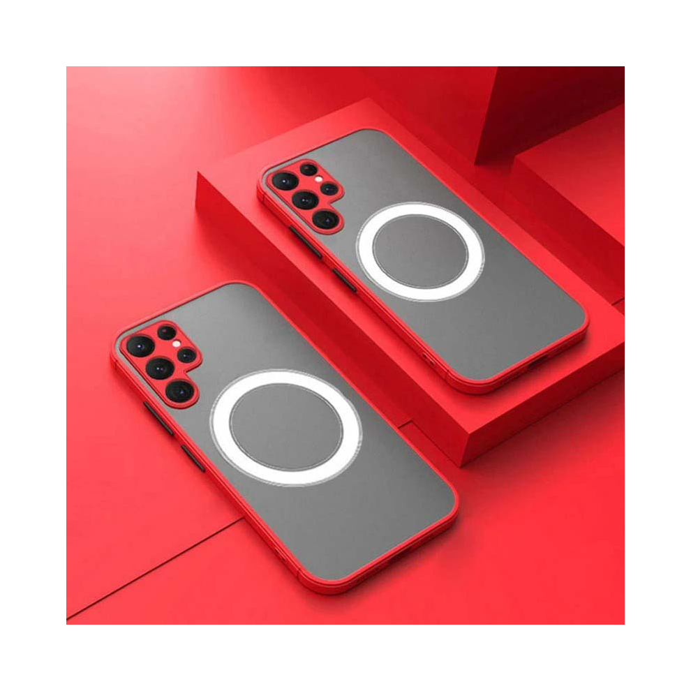 (, For A34(5G)) Matte Magsafe Magnetic Hard Back Cover For Galaxy Red 967854899344