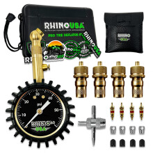 Rhino USA Verstelbare bandenontluchters met meter (0-60 psi) Gekalibreerd en automatisch bandenontluchtingsgereedschap - Grote 2"" gemakkelijk afleesb