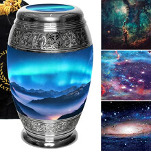 Urny kremacyjne Aurora Borealis dla doroslych do pogrzebu pogrzebowego lub domu. Norther Lights Kremacyjne urny dla popiolw doroslych mezczyzn d