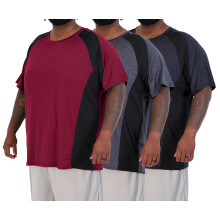 Confezione da 3 Real Essentials: T-shirt da uomo Big & Tall Tech Stretch a maniche lunghe e a maniche corte, vestibilit? asciutta (3XT-5XT) Set 6