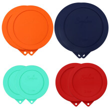 Tampas de Silicone Redondas Sophico para Substituição de Bowls de Vidro Anchor Hocking e Pyrex (4 Tamanhos, 8 Peças)