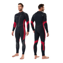 Seaskin Wetsuit mn kvinnor 3mm neopren full kropp dykning drkter frmre zip vtdrkt fr dykning snorkling surfning simning (herr svart+rtt me