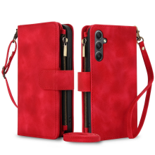 (Red, For S25ULTRA) Zipper Wallet Case For Samsung Galaxy S25 Ultra S2
