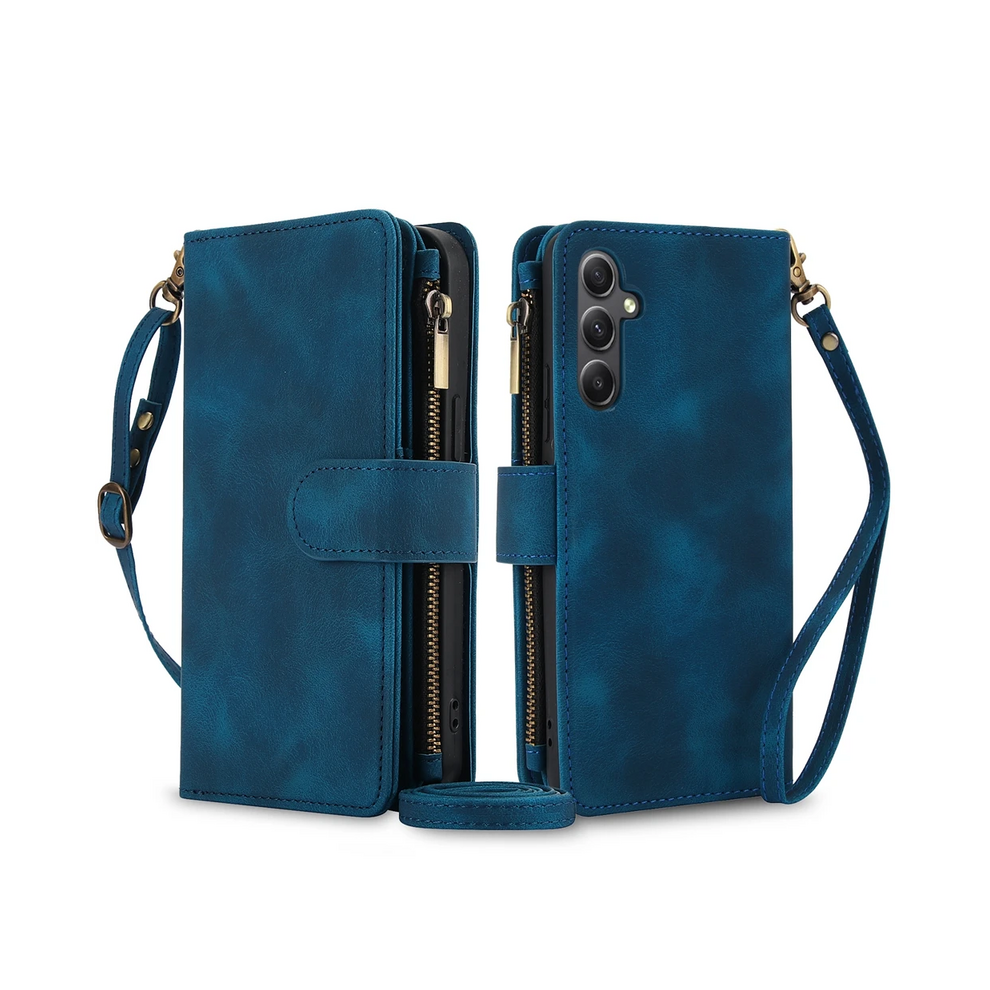 (Navy For S24ultra) Zipper Wallet Case For Samsung Galaxy S25 Ultra S2 Blue 967854913668