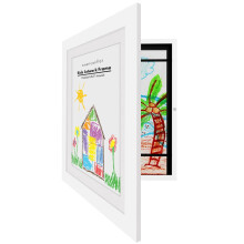 Americanflat Front Loading Kids Art Frame in White - 8.5x11 Picture Frame with Mat and 10x12.5 Without Mat - Artwork Frames Changeable Display - Frame