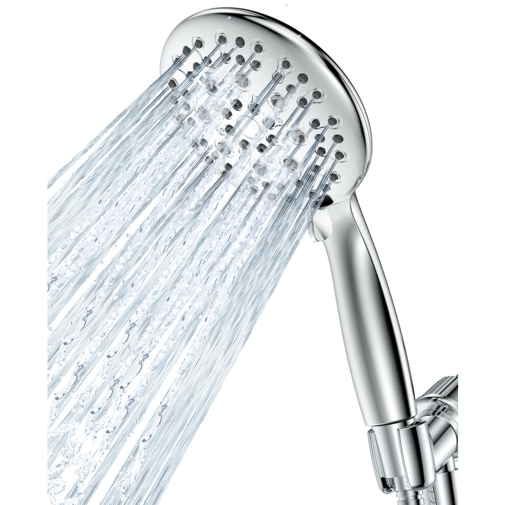 Jdo Shower Head With Handheld 6 Spray Settings High Pressure Hand Held Shower Head 4.3 High Flow Rain Showerhead Set With Extra Long 59 Stainless St 764784696483