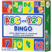 Party hjertelig alfabet og nummer ABC og 123 Bingo -br?tspil til b?rnehave og f?rskoleb?rn l?rer at l?se sjove 2 versioner i alderen 4 og op (Ani
