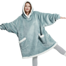 Bedsure Wearable Blanket Hoodie with Sleeves - Sherpa Hooded Blanket Adult as Warm Gifts for Girlfriend Women Mom Winter Sweatshirt Blanket with Gia