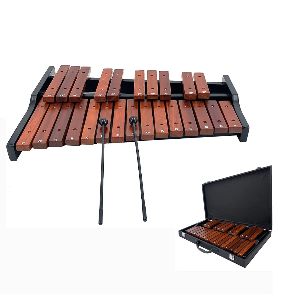 Lfhelper Portable Professional 25 Key Xylophone Alto Wood Xylophone Adult School Band Student Percussion Educational diatonic scale from F to F sem