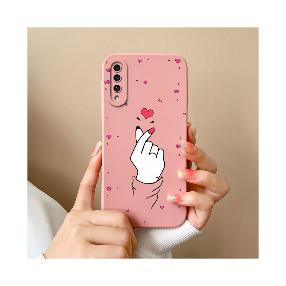 (Typ1, Samsung Galaxy A50s) For Samsung A50 A50s Case Simple Heart Soft Liquid 967854958706