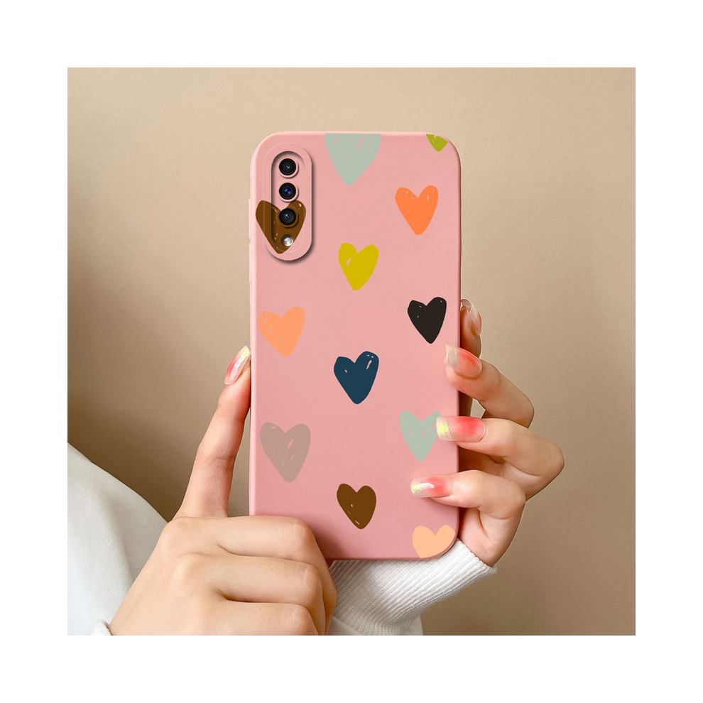 (Typ253, Samsung Galaxy A50) For Samsung A50 A50s Case Simple Heart Soft Liquid 967854958782