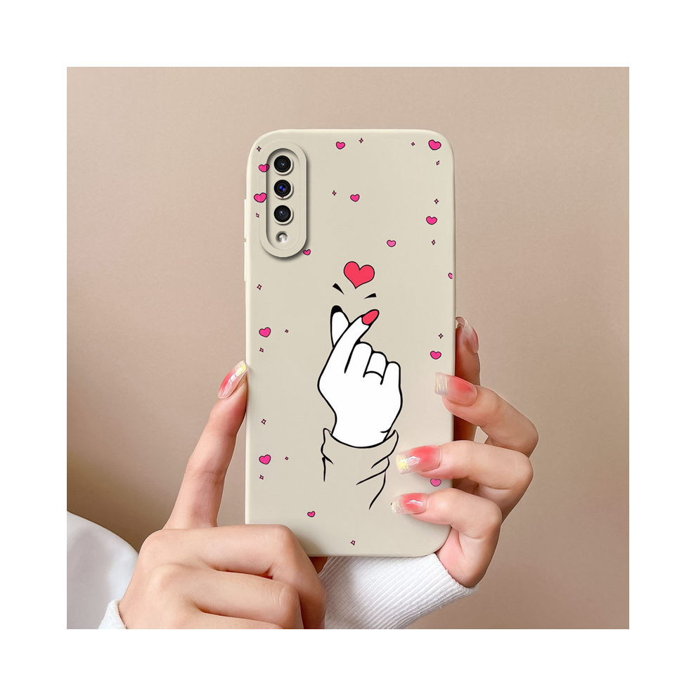 (Tyw1, Samsung Galaxy A50) For Samsung A50 A50s Case Simple Heart Soft Liquid 967854958942