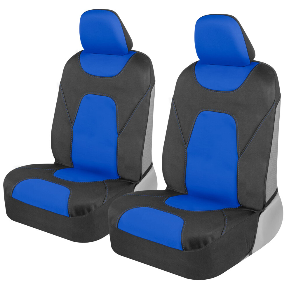 Motor Trend Aquashield Car Seat Covers For Front Seats - Two-Tone Waterproof Seat Covers For Cars Neoprene Front Seat Cover Set Interior Cover Blue 826942153259