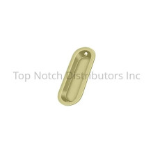 Deltana FP223U3-UNL 3.5 x 2.75 x 0.31 in. Oblong Flush Pull - Unlacquered Bright Brass Finish