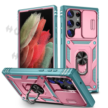 (Pink Green, Samsung  S23) Camera Slide Lens Case For Samsung Galaxy S25 Ultr
