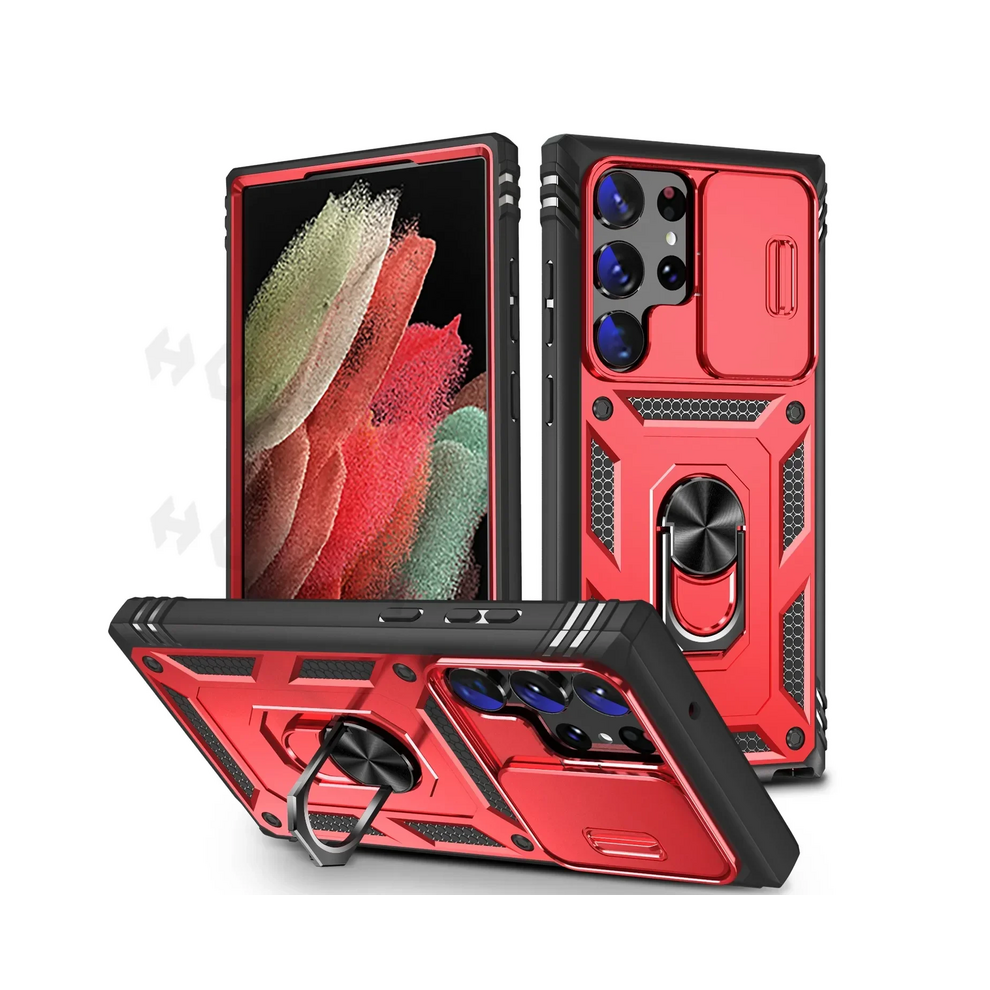 (, Samsung S23) Camera Slide Lens Case For Samsung Galaxy S25 Ultr Red 967854962574