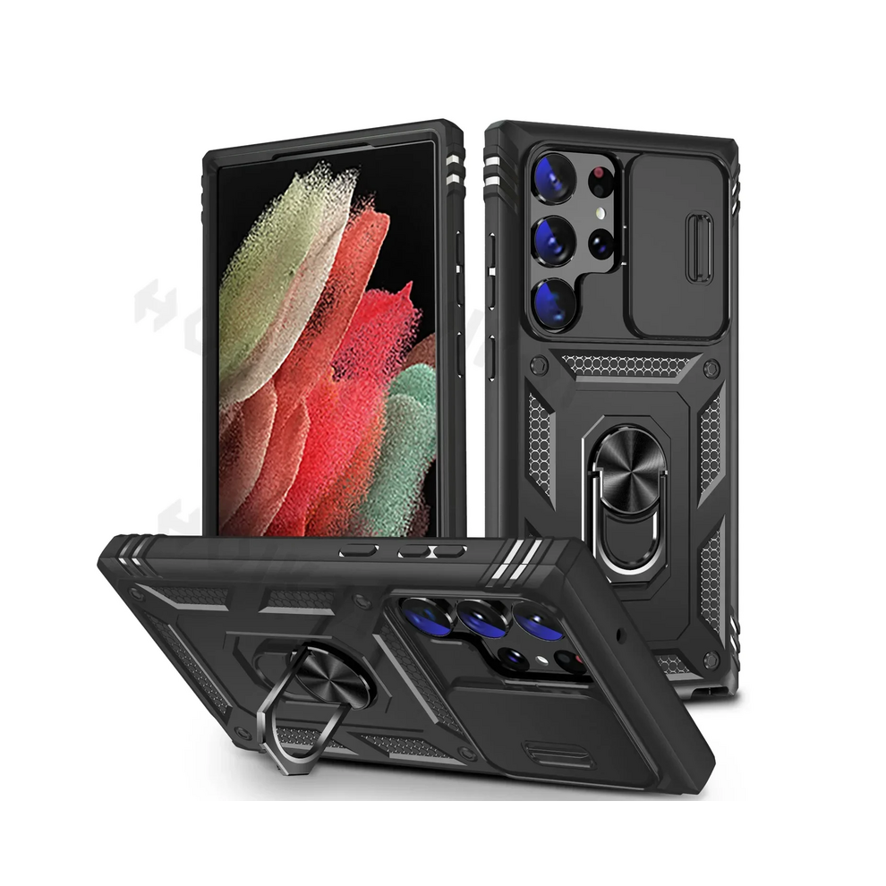 (Black, Samsung S25 Ultra) Camera Slide Lens Case For Samsung Galaxy S25 Ultr
