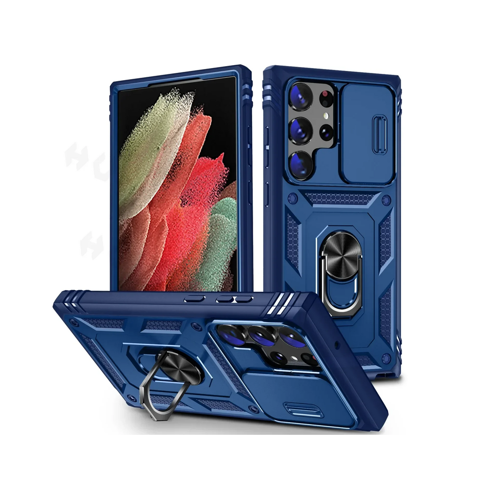 (, Samsung S25 Ultra) Camera Slide Lens Case For Samsung Galaxy S25 Ultr Blue