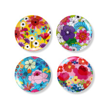 French Bull Diverse Borden - 4-delige set - 9 inch Melamine Saladeborden Set van 4 - Melamine Servies voor Binnen en Buiten - Geassorteerde Tuin Bloe