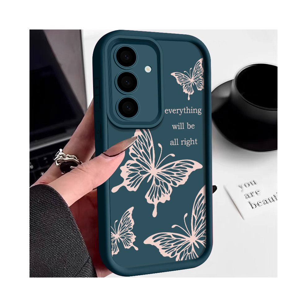 (A340 For Samsung S25) Butterfly Case For Samsung Galaxy S24 S23 S22 S25 Blue 967854974461