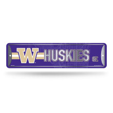 Rico Industries NCAA Washington Huskies Home D?cor Metal Street Skilt (4"""" x 15"""") - Fantastisk til hjemmekontoret sovev?relse & Man Cave - Lavet