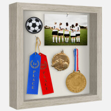 Americanflat 11x11 Shadow Box Frame in Driftwood with Soft Linen Back - Engineered Wood with Polished Glass - Shadow Box Display Cases for Wall and Ta