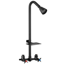 Kit doccia esterna Aolemi, accessori per doccia esterna, sistema di rubinetteria con soffione in ottone, doccia a vista con doppia maniglia e val