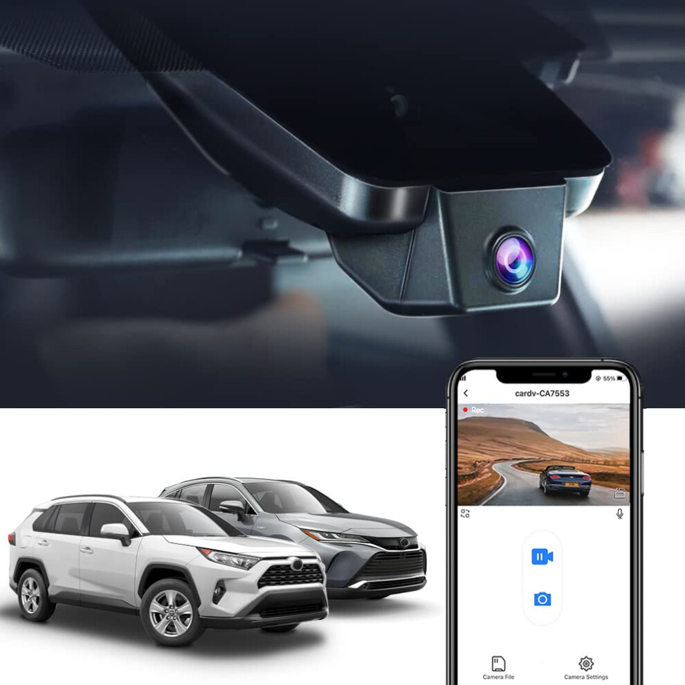Fitcamx 4K Dash Cam Suitable for Toyota RAV4 2019-2021 LE Limited Premium XLE TRD Hybrid & RAV4 Prime 2021-2024 Model A/No Vent Hole  OEM Look  UHD 21-image-OPC-PFNNV7X-NEW