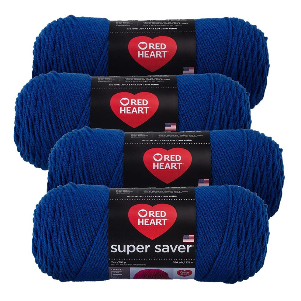 Red Heart Super Saver Garn (4Er-Pack Mit 7-Oz-Str Ngen) (Royal)-image