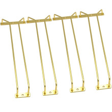 RedDreamer 14-Inch Gold Wine Glass Rack Under Cabinet Wine Glass Holder Stainless Steel Stemware Rack - Hanging Stemware Holder for Cabinet Kitchen