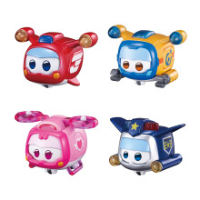Super Wings Super Pets Kolekcja 4 szt. Super zwierzaki Jett Donnie Paul Dizzy Vehicle Figurka Superwings Przekształcanie samolotu w robota Prezenty d
