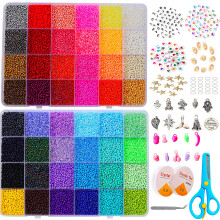 YITOHOP 36000 + buca?i 2 mm 48 de culori margele de sticla pentru bra?ari Kit de bijuterii Kit de sortimente de margele pentru adul?i fete margel