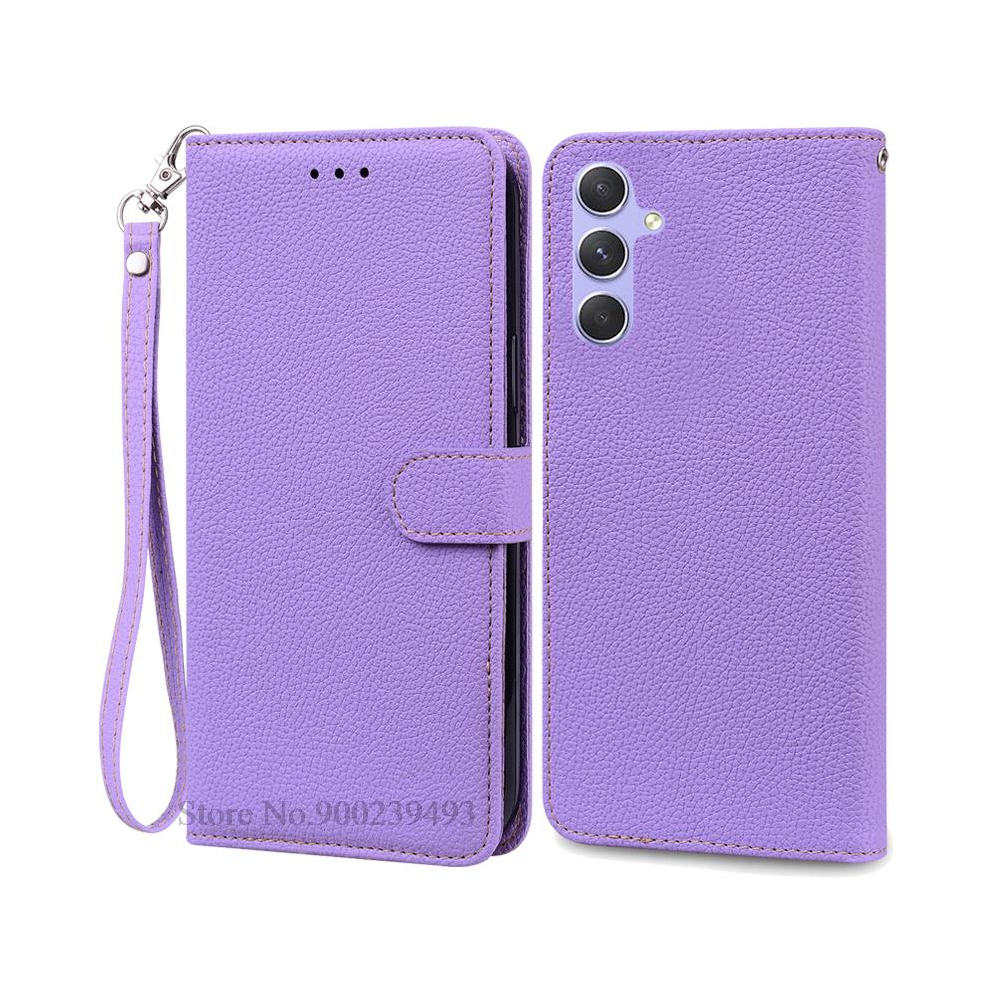 ( -Strap, For Samsung A25 5G) A25 5G Case For Samsung Galaxy A25 Case Leather Wa Light/Purple 967855009353