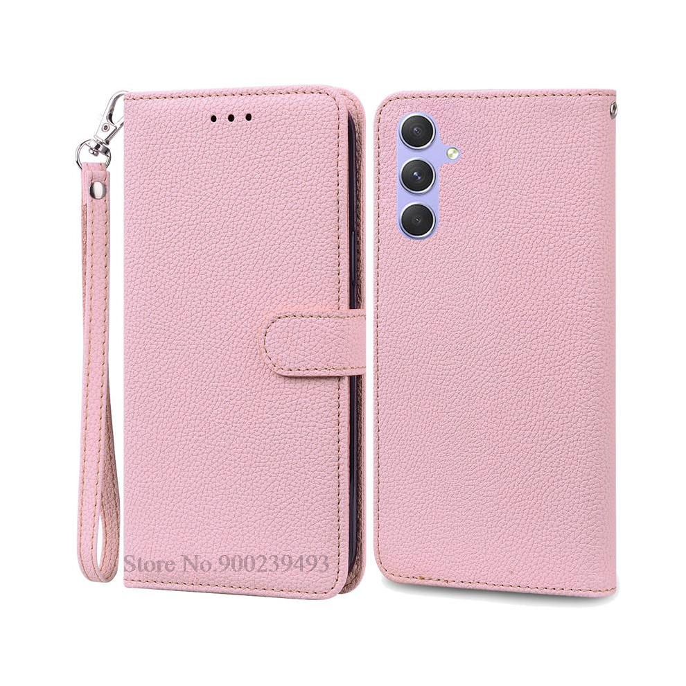 (-Strap, For Samsung A25 5G) A25 5G Case For Samsung Galaxy A25 Case Leather Wa Pink 967855009469