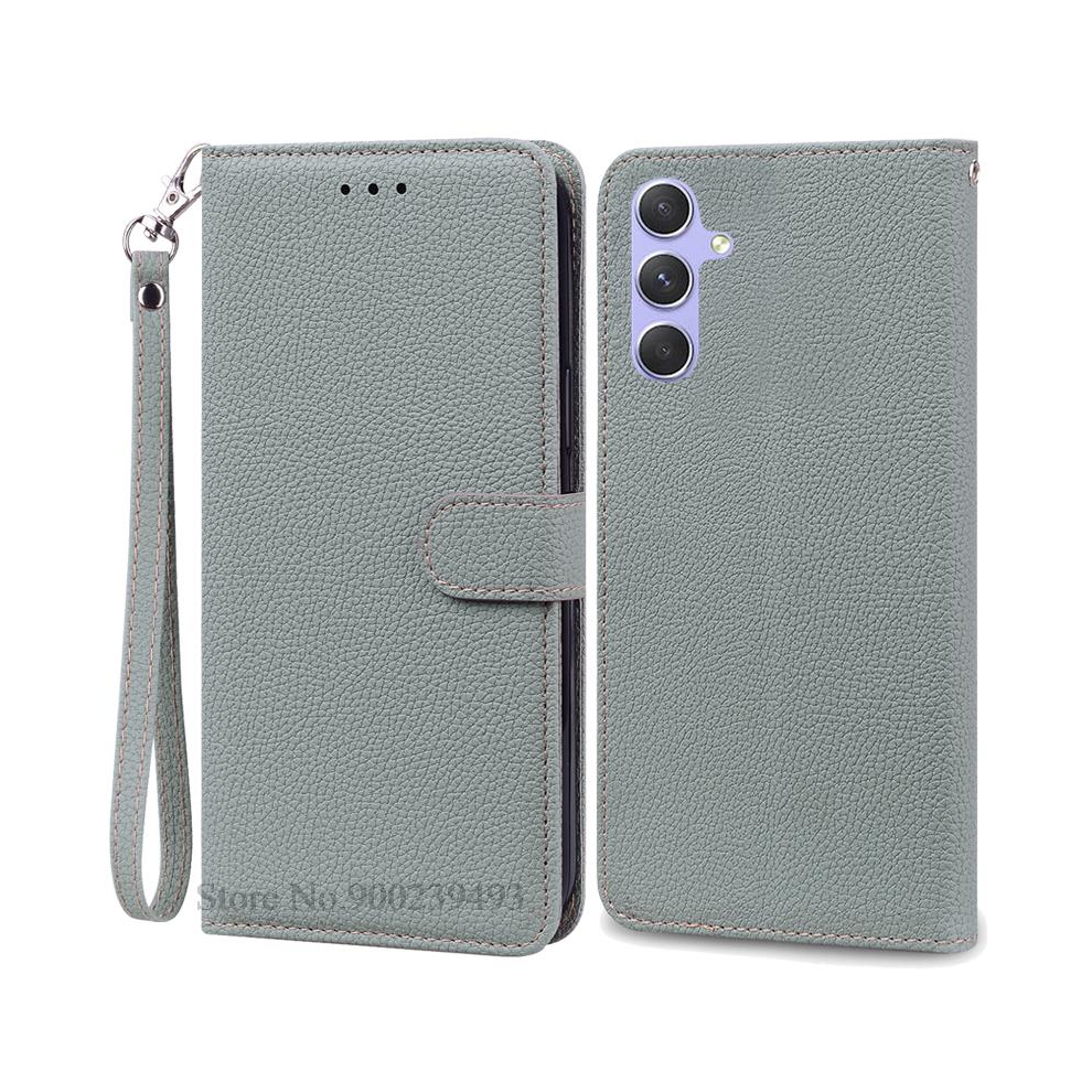 (-Strap, For Samsung A25 5G) A25 5G Case For Samsung Galaxy A25 Case Leather Wa Gray 967855009438