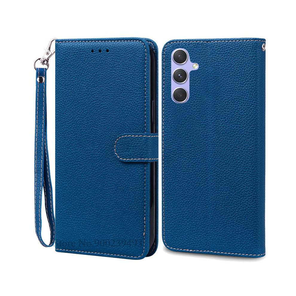 (Navy -Strap, For Samsung A25 5G) A25 5G Case For Samsung Galaxy A25 Case Leather Wa Blue 967855009490
