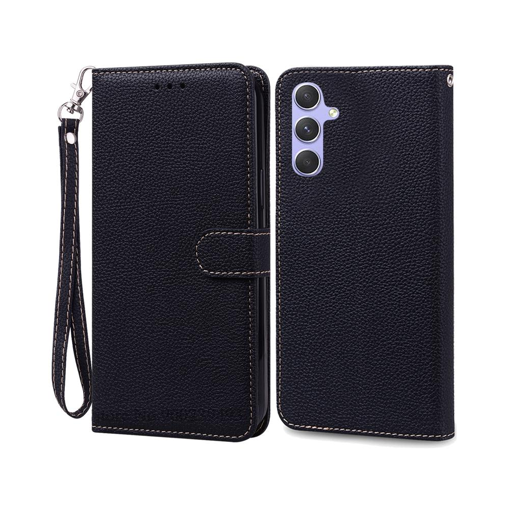 (-Strap, For Samsung A25 5G) A25 5G Case For Samsung Galaxy A25 Case Leather Wa Black 967855009506