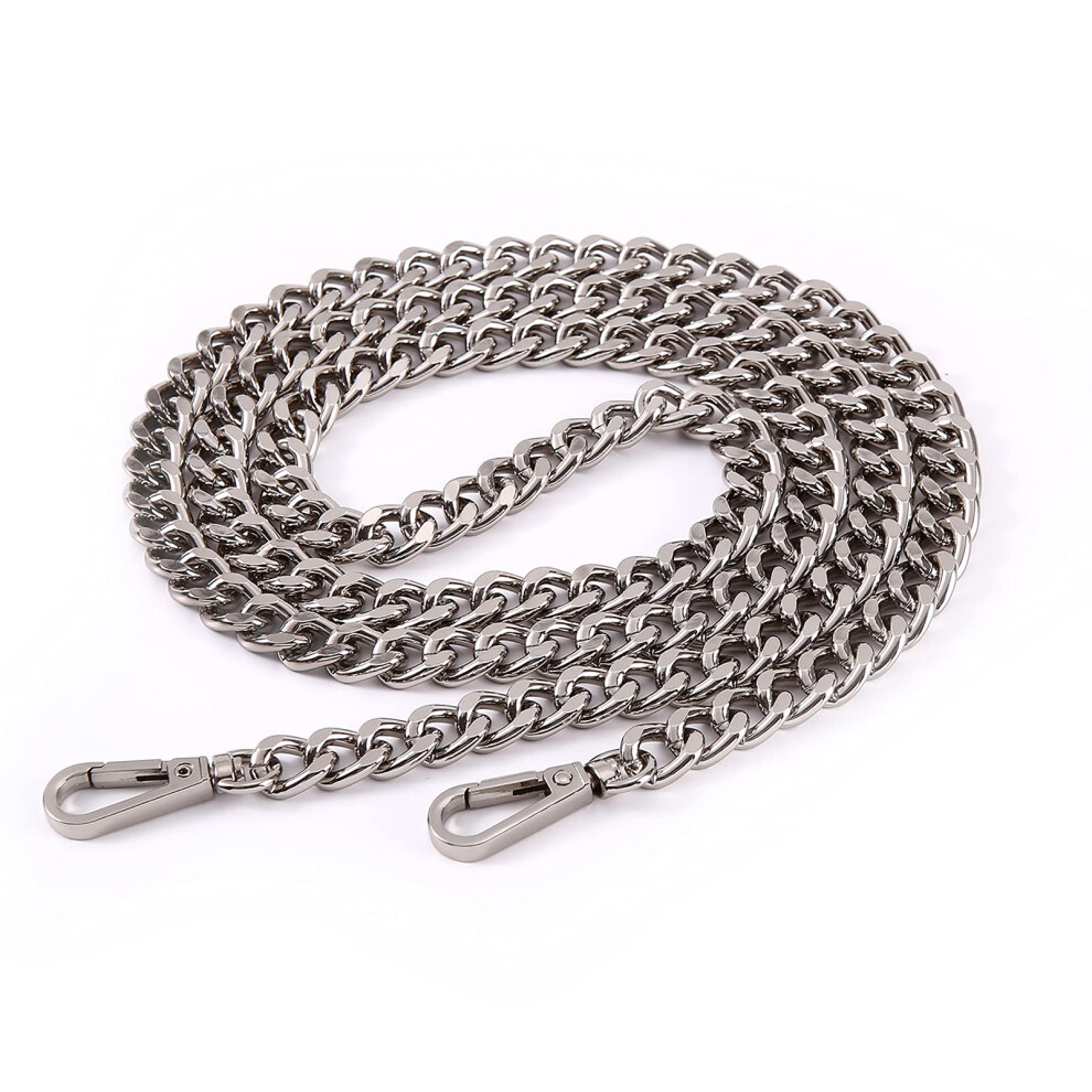 Tracolla In Metallo Leggero Da 107 Cm Di Ricambio Per Borsa A Tracolla (Argento)-image