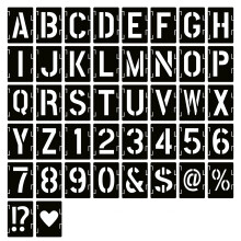 3 tommer bogstavsjabloner Symbolnumre H?ndv?rkssjabloner 42 stk Genanvendelige alfabetskabeloner Sammenl?sende stencils?t til maling p? tr?v?g St