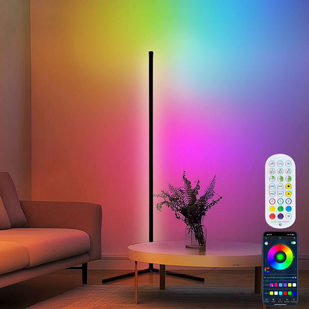 Floor LED Lamp Corner Light Standing Mood Remote Colour Modern