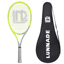 LUNNADE Tennisschlger fr Erwachsene, 27 Zoll, stofester Tennisschlger aus Kohlefaser, leicht, vorbespannt und mit Regrip, geeignet fr Anfnger b