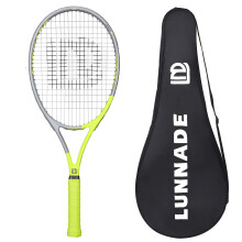 Lunnade voksne tennisracket 27 tommer st?dbestandigt kulfiber tennis racquet lysv?gt forsp?ndt og regrip egnet til begyndere til mellemspillere