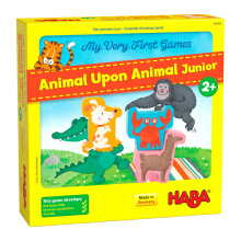 HABA Mijn allereerste spellen - Dier op dier Junior: Stapelspel voor peuters en bordspellen voor peuters voor leeractiviteiten en gezinsspellen voor k
