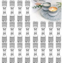 20pcs Metal Candle Wick Holders Ulepszone Candle Wick Centering Urzadzenia Silver Stazu ze stali nierdzewnej uchwyt swiecy do tworzenia swiec