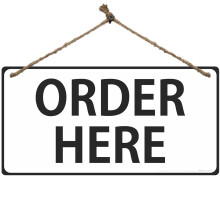 ATX CUSTOM SIGNS - Πινακίδα Παραγγελίας Λευκή και Μαύρη