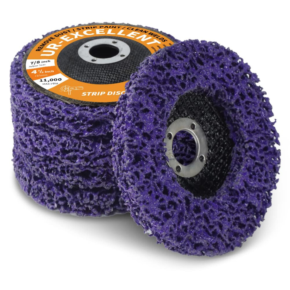 Tpmax Disco Abrasivo Per Rimuovere La Ruggine E Rimuovere La Vernice E L'ossidazione, Mola Abrasiva Angolare, 11,4 X 1,2 Cm, Confezione Da 5 (Viola)-image