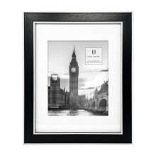 Isaac Jacobs 11x14 Matted 8x10 Black w/White Vertical & Horizontal Double Border Picture Frame  Wall-Mountable  Made for Photo Gallery and Wall Art  H