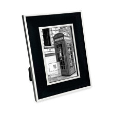 Isaac Jacobs 4x6 Black w/White Vertical & Horizontal Double Border Picture Frame w/Black Fabric Easel Wall-Mountable Made for Tabletop & Gallery Ho
