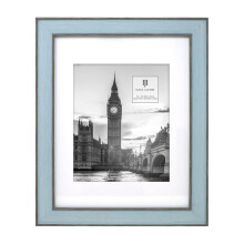 Isaac Jacobs 11x14 Matted 8x10 Blue w/Brown Vertical & Horizontal Double Border Picture Frame Wall-Mountable Made for Photo Gallery and Wall Art Ho